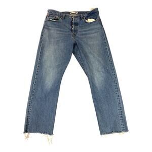 Levi’s Premium Women’s Jeans Wedgie Straight Button Fly Raw Hem 32